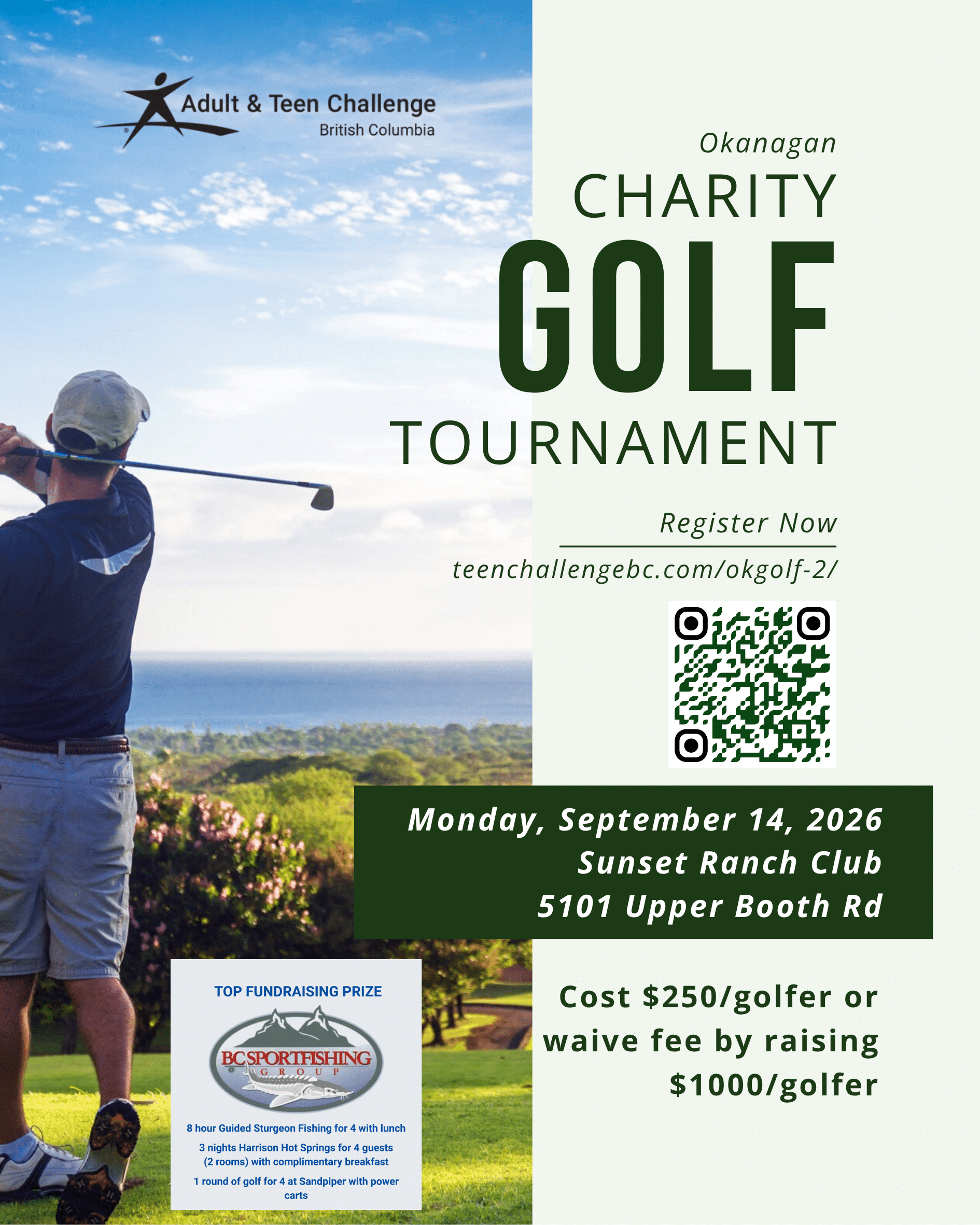 2026 Okanagan Charity Golf Tournament - Adult & Teen Challenge